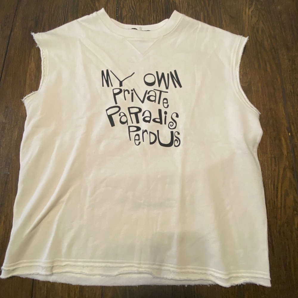 Paradise Perdus Maxence Cream Sweater Cutoff Size Small B27